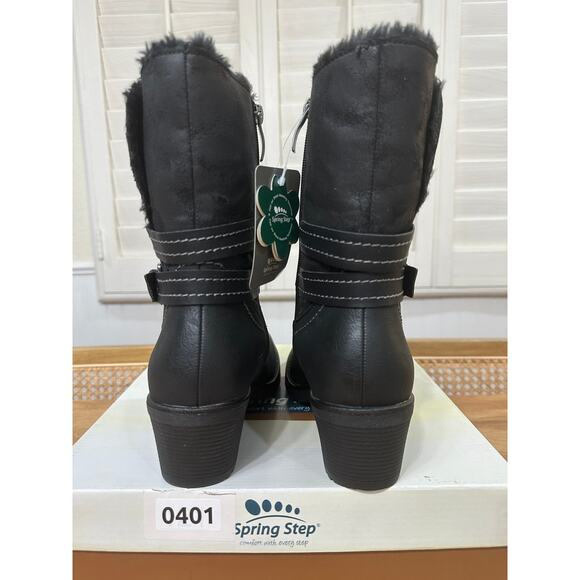 Spring Step Relife Boisa Boot Black Vegan Leather 9 US 40 EU NIB Water Resistant - Picture 11 of 16